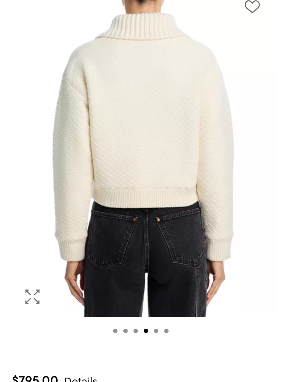 Women’s Cream Ribbed Turtleneck Jacket